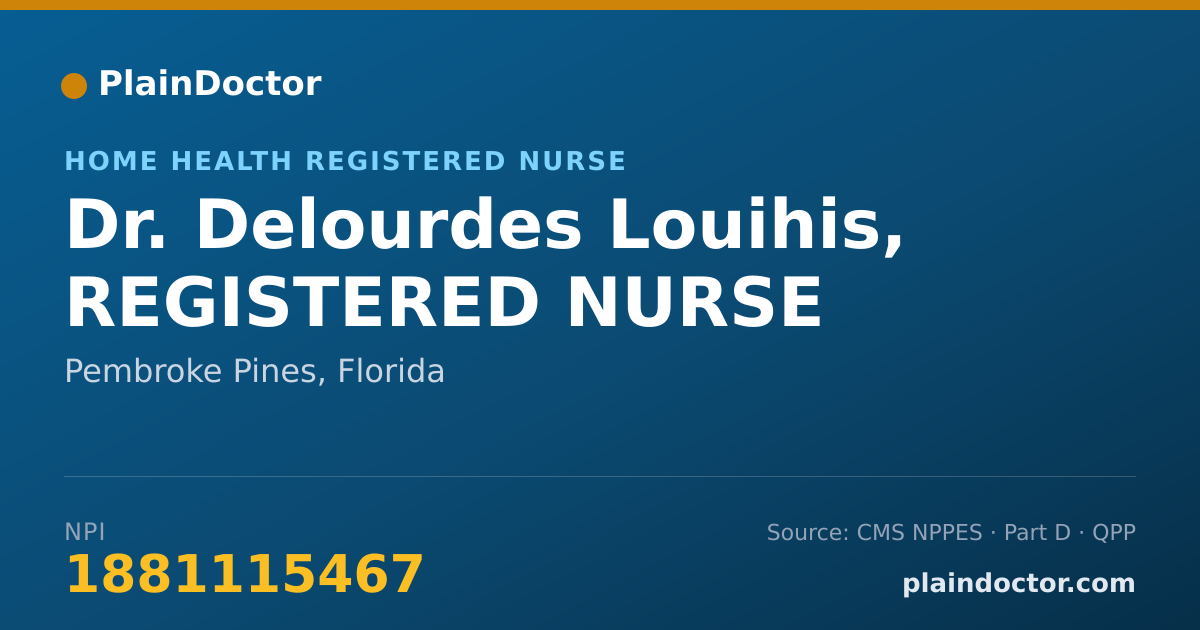 Shareable card for Delourdes Louihis, REGISTERED NURSE - Home Health Registered Nurse, Pembroke Pines, FL