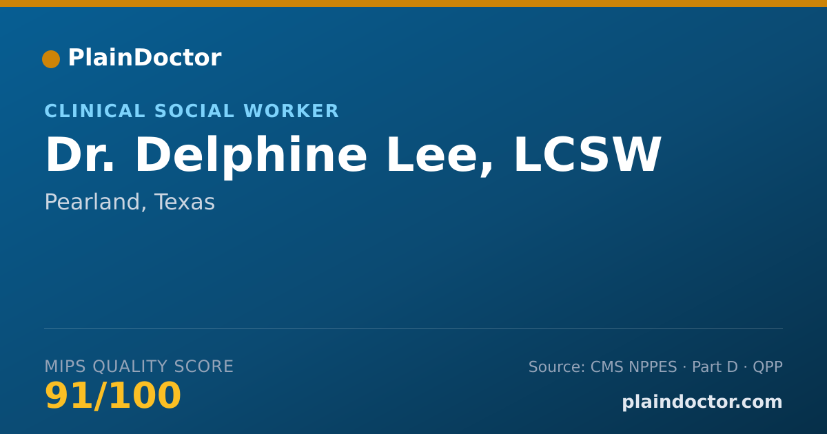 Shareable card for Delphine Lee, LCSW - Clinical Social Worker, Pearland, TX