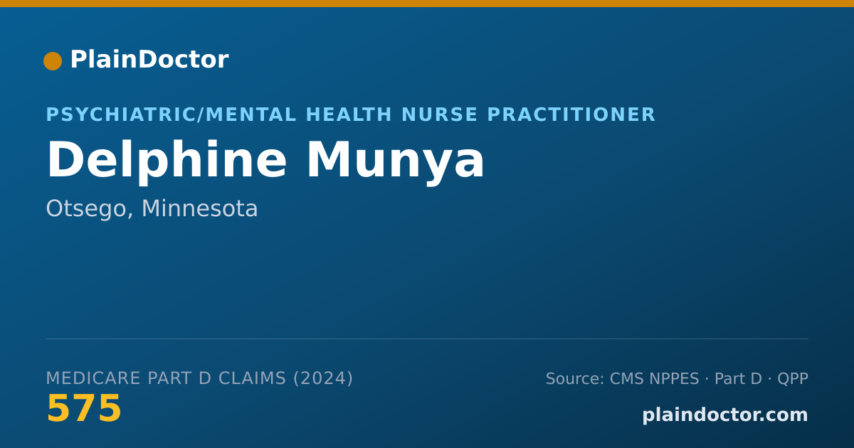 Shareable card for Delphine Munya - Psychiatric/Mental Health Nurse Practitioner, Otsego, MN