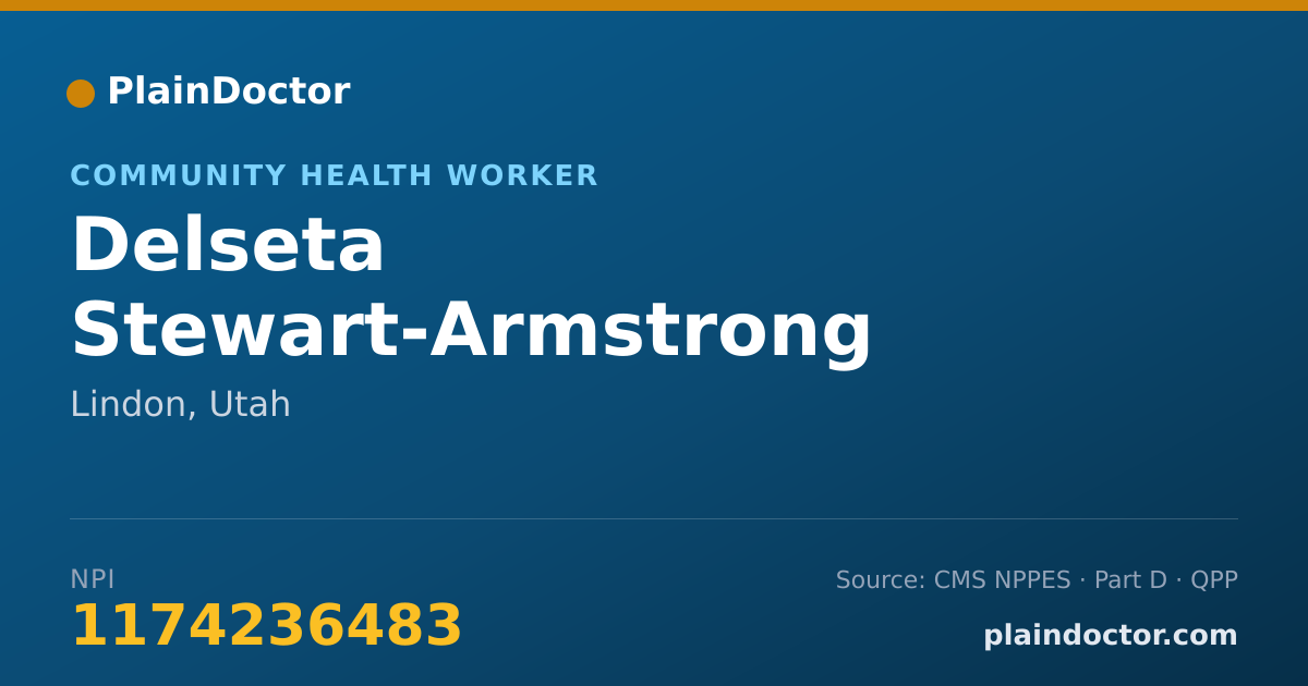 Shareable card for Delseta Stewart-Armstrong - Community Health Worker, Lindon, UT
