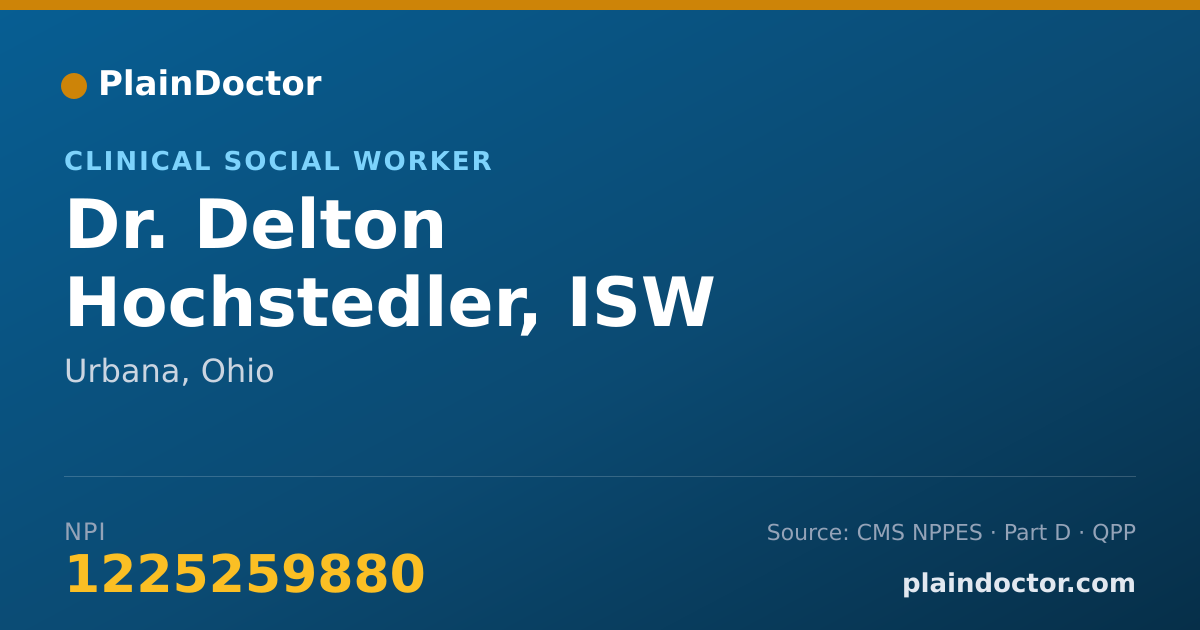 Shareable card for Delton Hochstedler, ISW - Clinical Social Worker, Urbana, OH