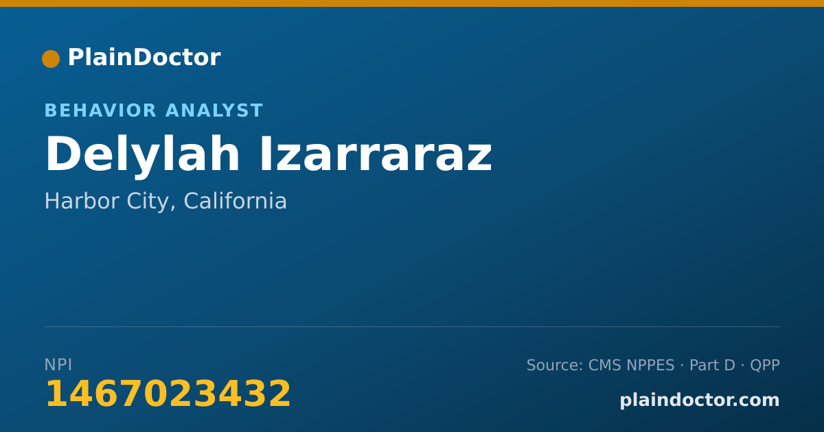 Shareable card for Delylah Izarraraz - Behavior Analyst, Harbor City, CA