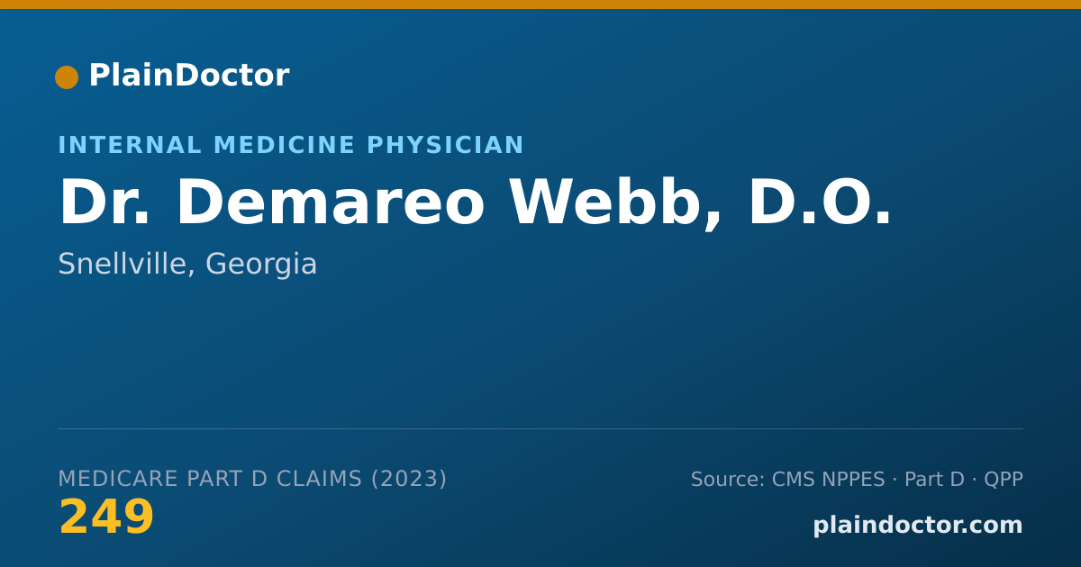 Shareable card for Demareo Webb, D.O. - Internal Medicine Physician, Snellville, GA