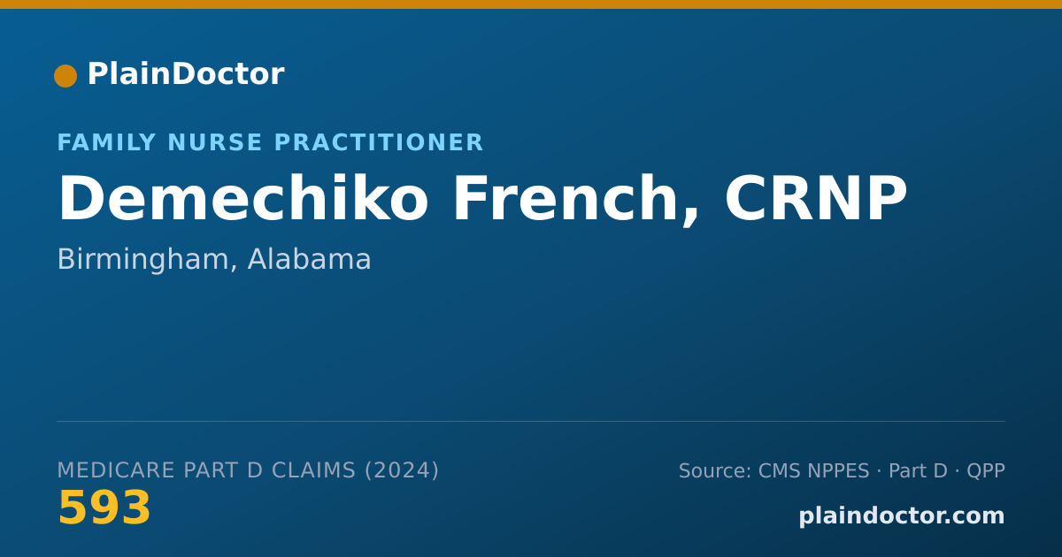Shareable card for Demechiko French, CRNP - Family Nurse Practitioner, Birmingham, AL