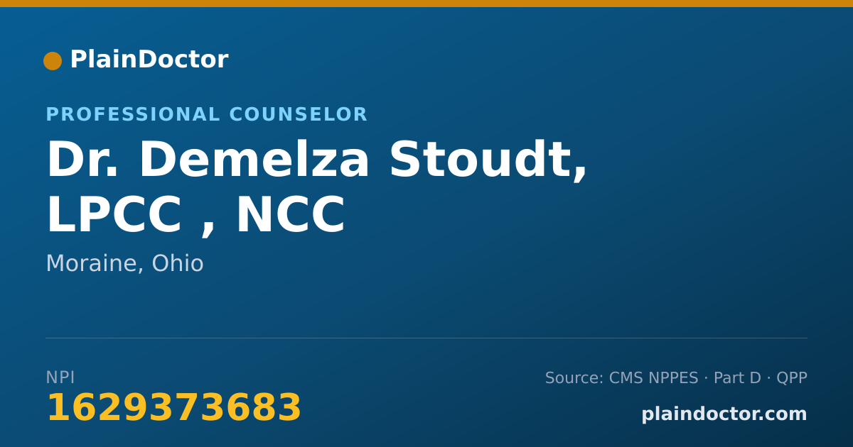 Shareable card for Demelza Stoudt, LPCC , NCC - Professional Counselor, Moraine, OH