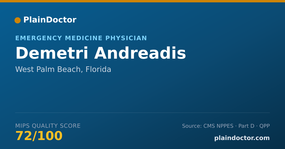 Shareable card for Demetri Andreadis - Emergency Medicine Physician, West Palm Beach, FL