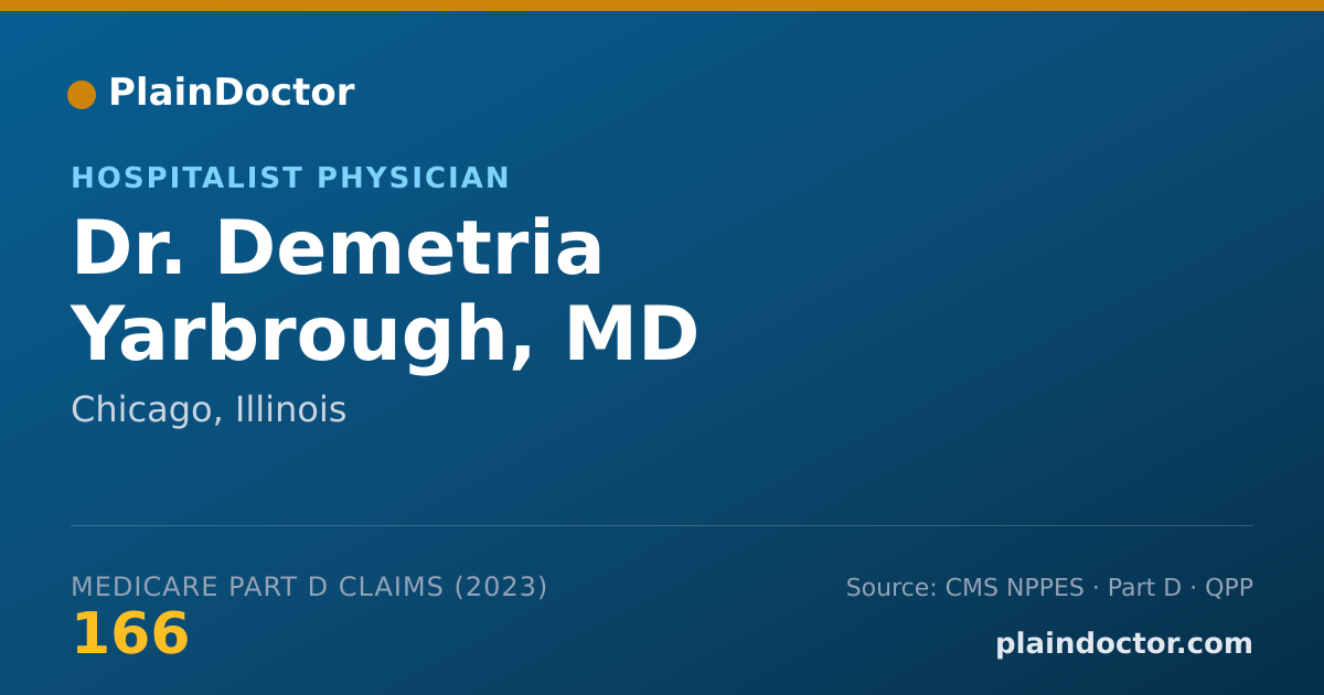 Shareable card for Demetria Yarbrough, MD - Hospitalist Physician, Chicago, IL