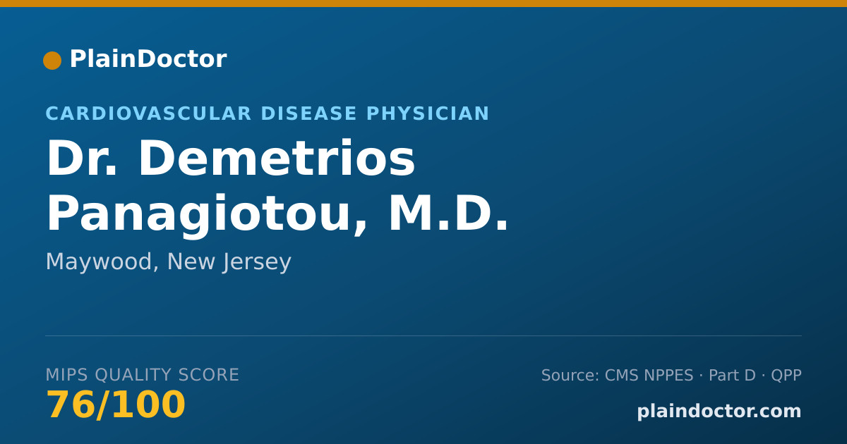 Shareable card for Demetrios Panagiotou, M.D. - Cardiovascular Disease Physician, Maywood, NJ