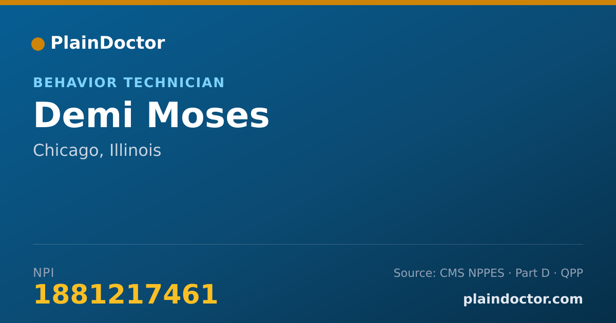 Shareable card for Demi Moses - Behavior Technician, Chicago, IL