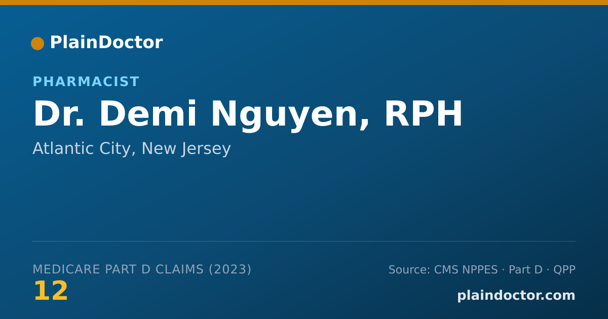 Shareable card for Demi Nguyen, RPH - Pharmacist, Atlantic City, NJ