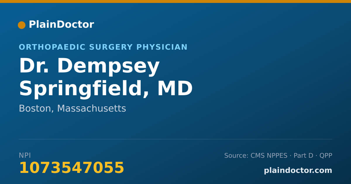 Shareable card for Dempsey Springfield, MD - Orthopaedic Surgery Physician, Boston, MA