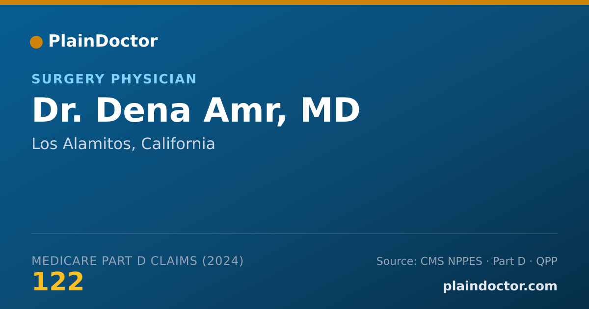 Shareable card for Dena Amr, MD - Surgery Physician, Los Alamitos, CA