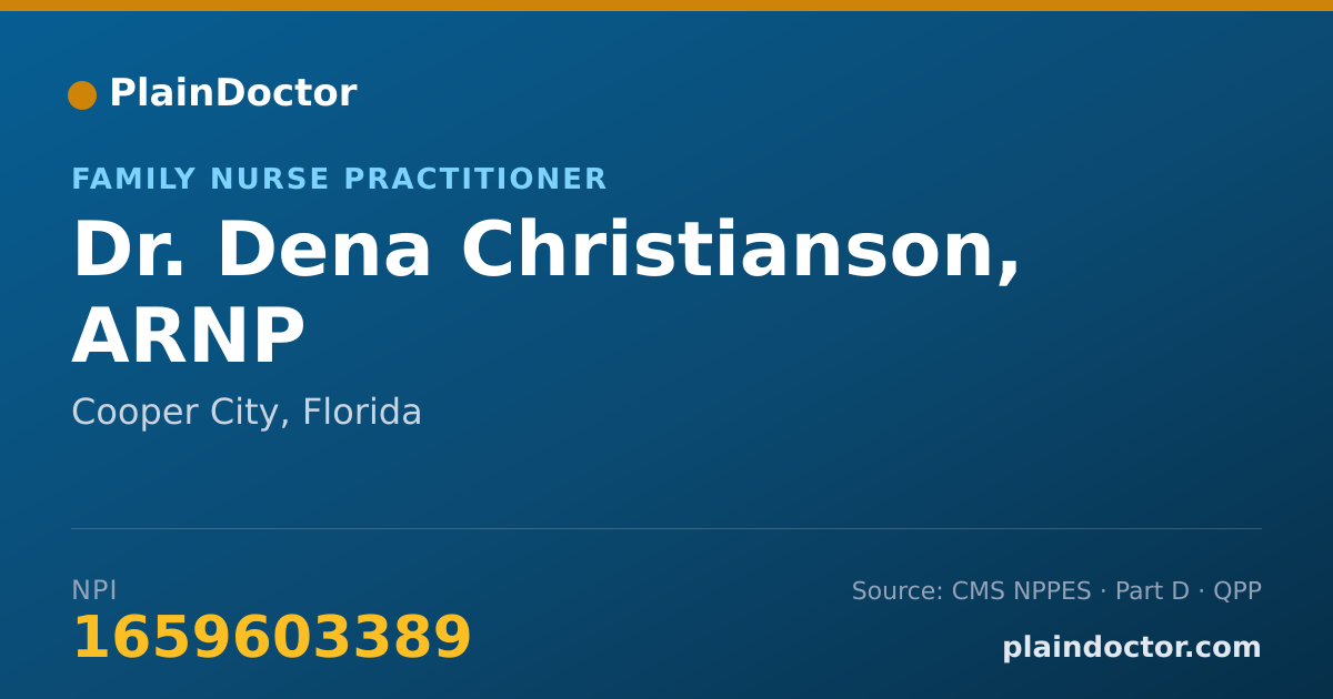 Shareable card for Dena Christianson, ARNP - Family Nurse Practitioner, Cooper City, FL