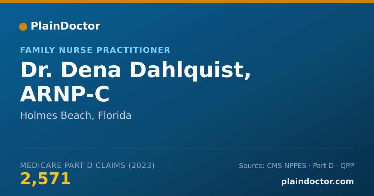 Shareable card for Dena Dahlquist, ARNP-C - Family Nurse Practitioner, Holmes Beach, FL