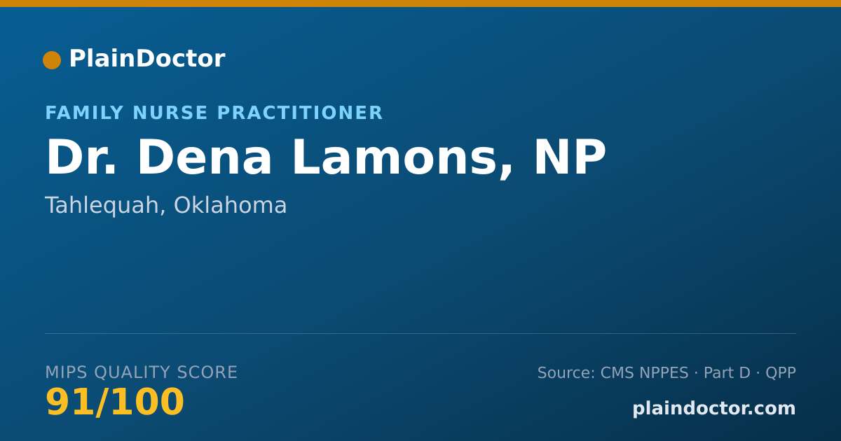 Shareable card for Dena Lamons, NP - Family Nurse Practitioner, Tahlequah, OK
