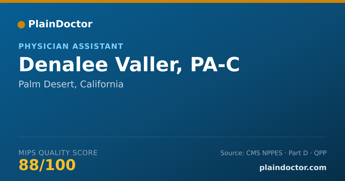Shareable card for Denalee Valler, PA-C - Physician Assistant, Palm Desert, CA