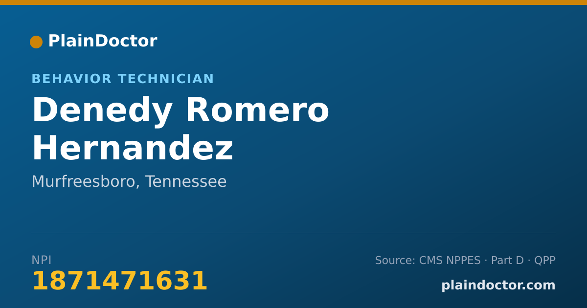 Shareable card for Denedy Romero Hernandez - Behavior Technician, Murfreesboro, TN