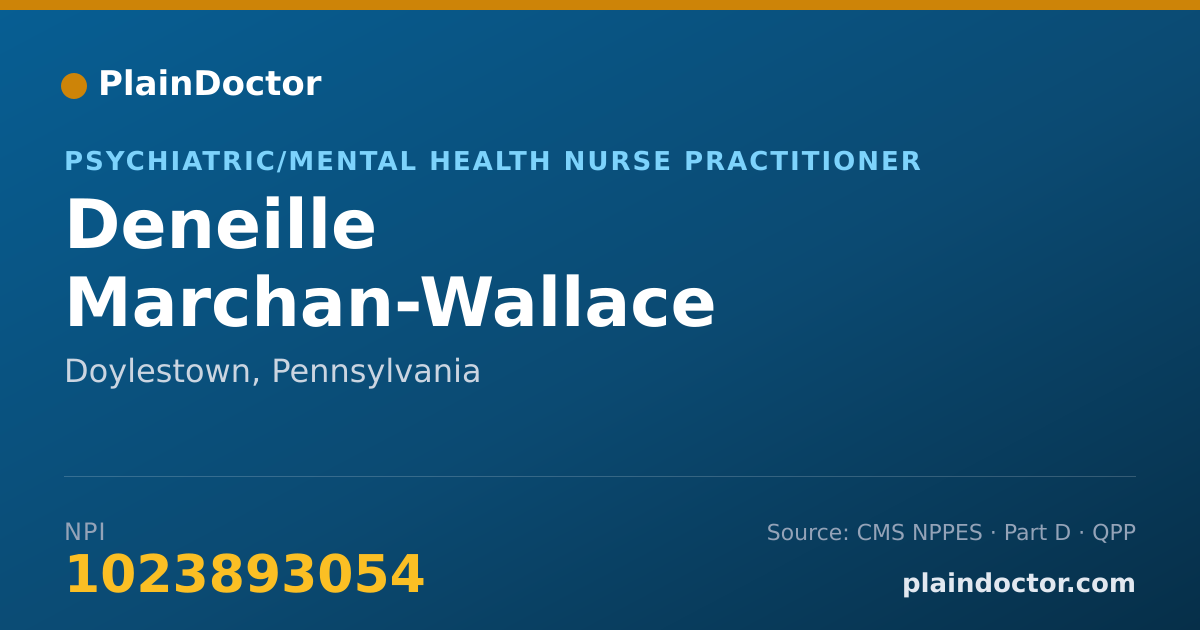 Shareable card for Deneille Marchan-Wallace - Psychiatric/Mental Health Nurse Practitioner, Doylestown, PA