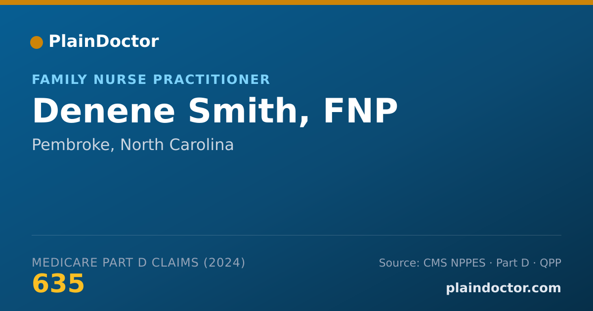 Shareable card for Denene Smith, FNP - Family Nurse Practitioner, Pembroke, NC