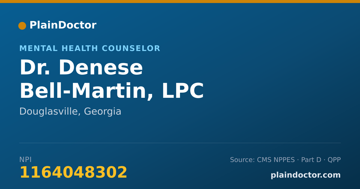 Shareable card for Denese Bell-Martin, LPC - Mental Health Counselor, Douglasville, GA