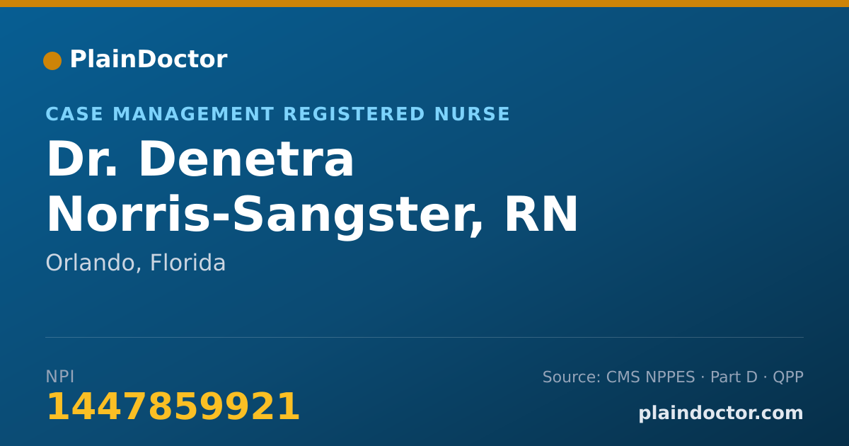 Shareable card for Denetra Norris-Sangster, RN - Case Management Registered Nurse, Orlando, FL