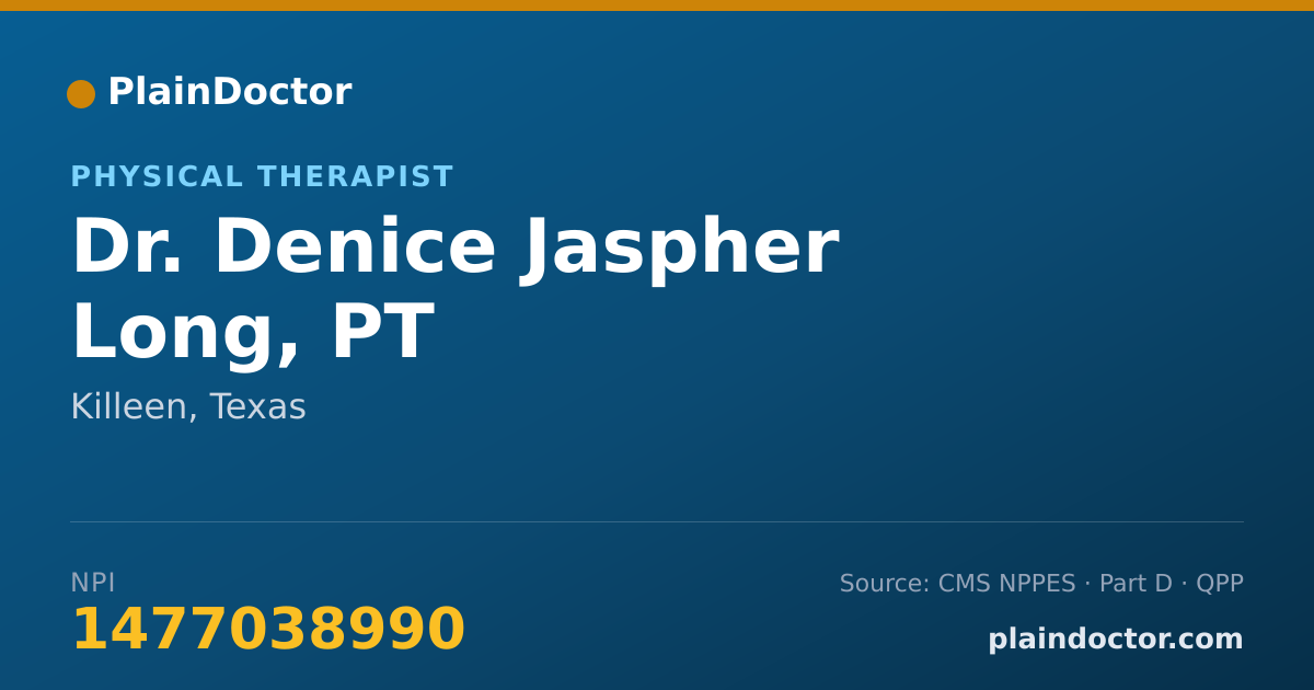 Shareable card for Denice Jaspher Long, PT - Physical Therapist, Killeen, TX