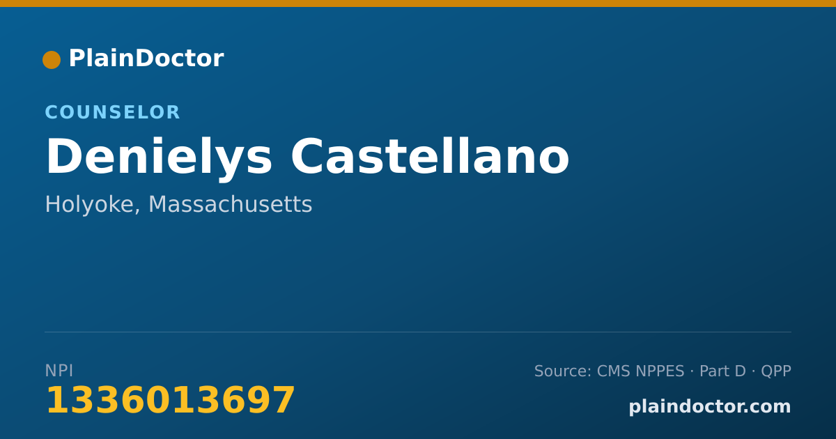 Shareable card for Denielys Castellano - Counselor, Holyoke, MA