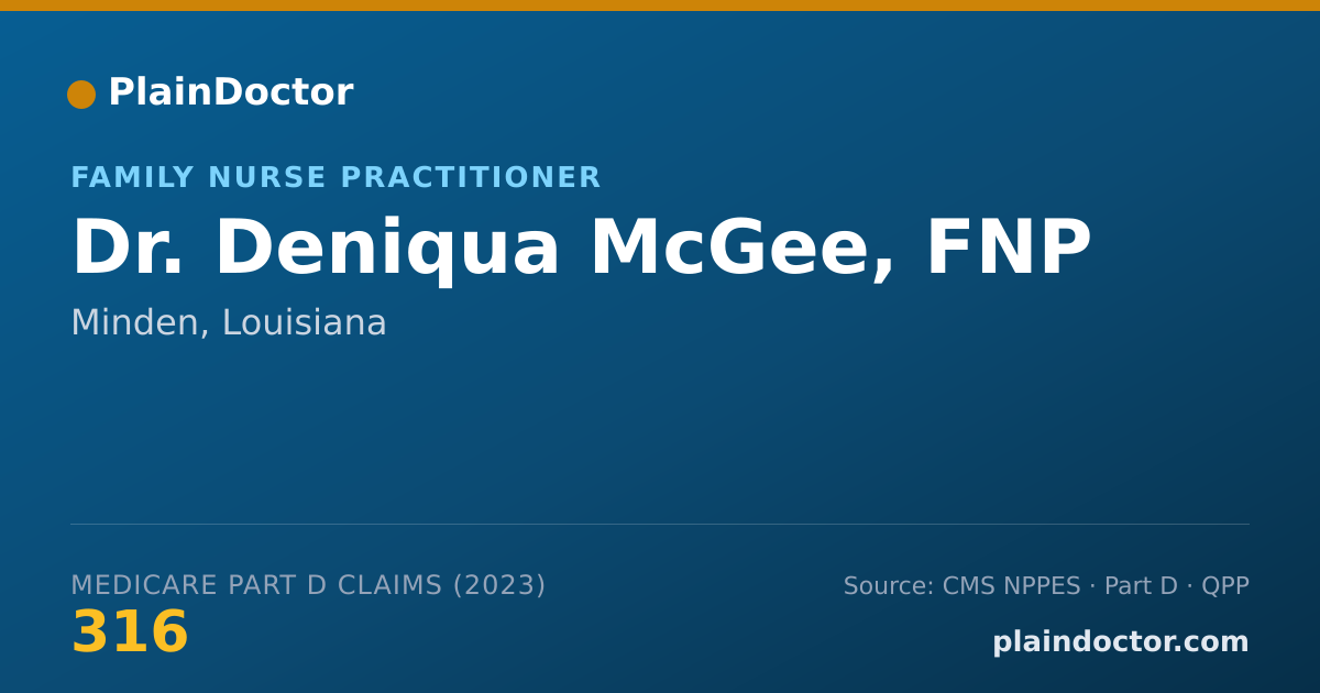 Shareable card for Deniqua McGee, FNP - Family Nurse Practitioner, Minden, LA