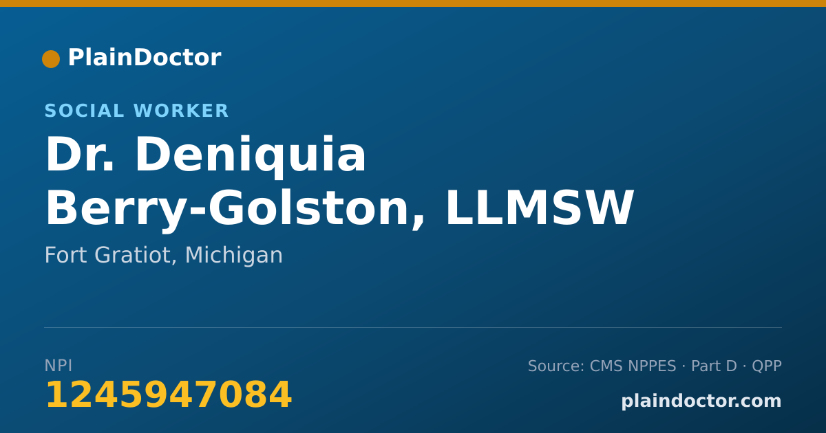 Shareable card for Deniquia Berry-Golston, LLMSW - Social Worker, Fort Gratiot, MI