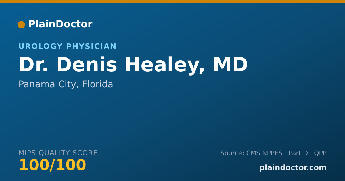 Shareable card for Denis Healey, MD - Urology Physician, Panama City, FL