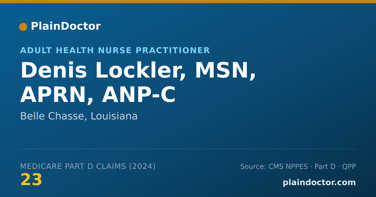 Shareable card for Denis Lockler, MSN, APRN, ANP-C - Adult Health Nurse Practitioner, Belle Chasse, LA