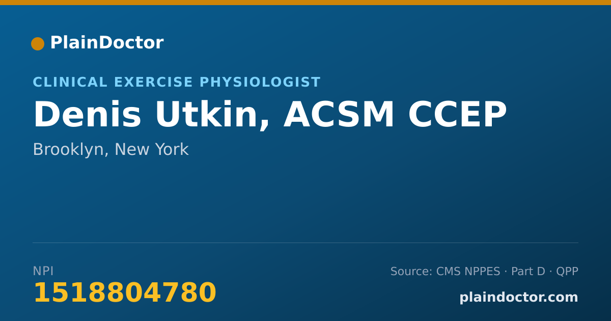 Shareable card for Denis Utkin, ACSM CCEP - Clinical Exercise Physiologist, Brooklyn, NY