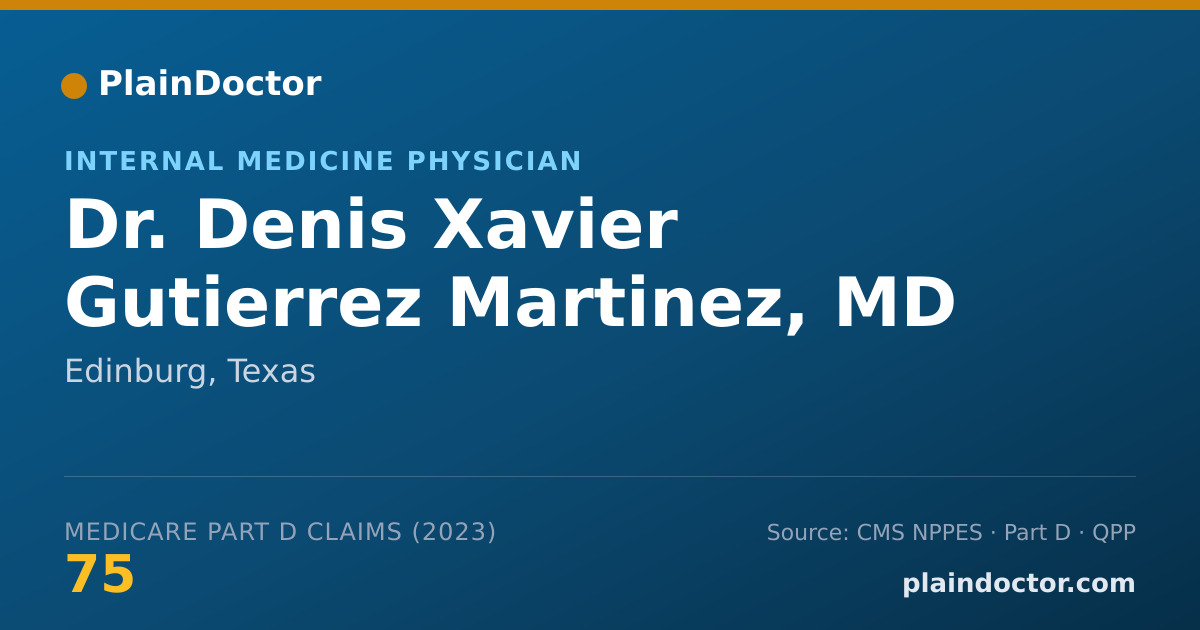 Shareable card for Denis Xavier Gutierrez Martinez, MD - Internal Medicine Physician, Edinburg, TX