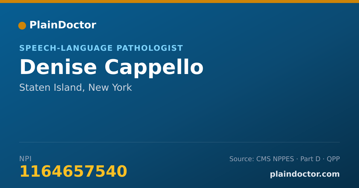 Shareable card for Denise Cappello - Speech-Language Pathologist, Staten Island, NY