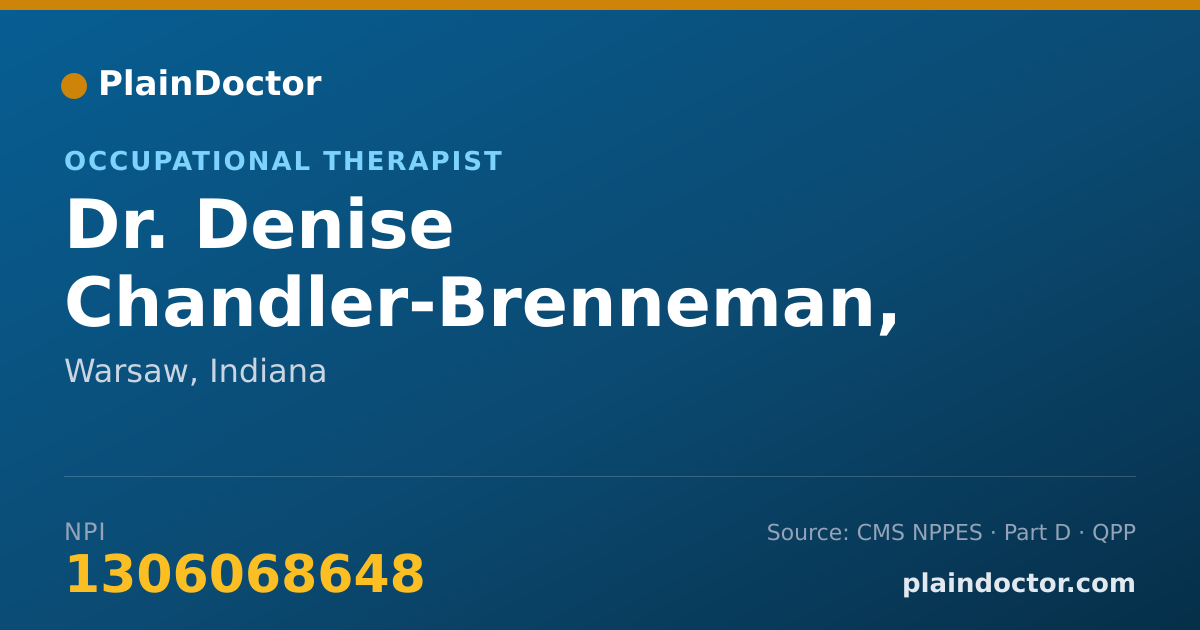 Shareable card for Denise Chandler-Brenneman, OTR - Occupational Therapist, Warsaw, IN