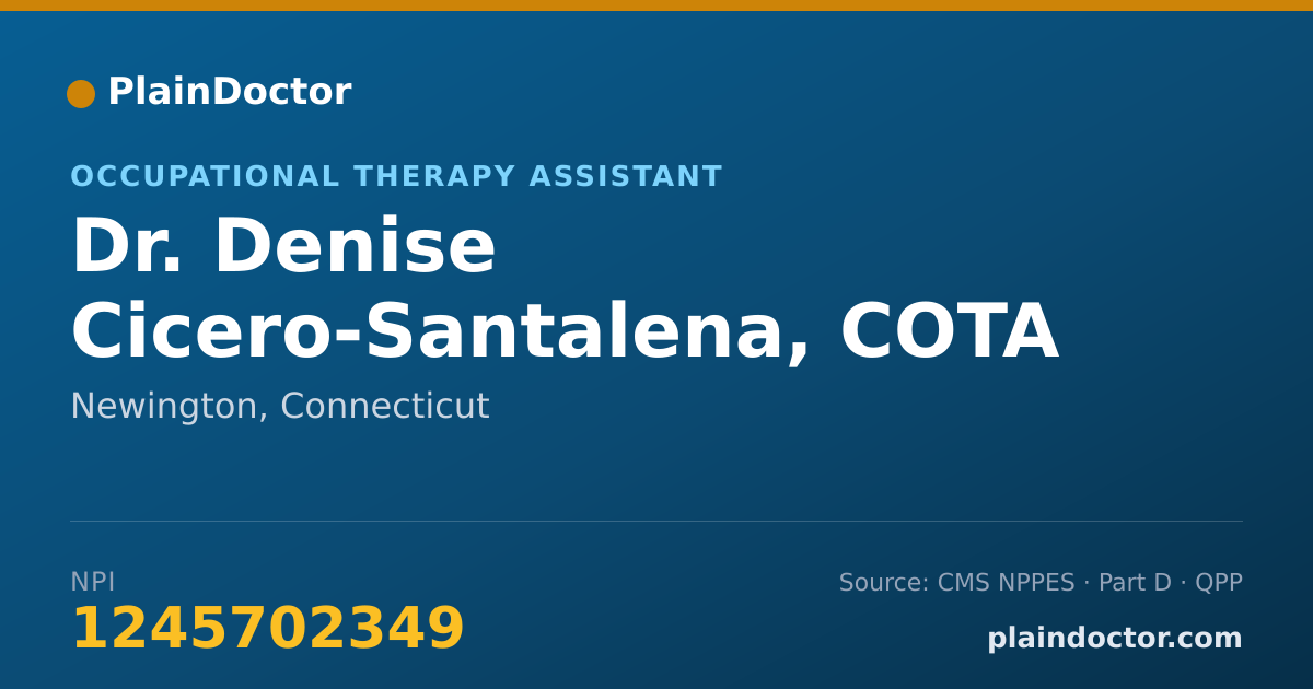 Shareable card for Denise Cicero-Santalena, COTA - Occupational Therapy Assistant, Newington, CT