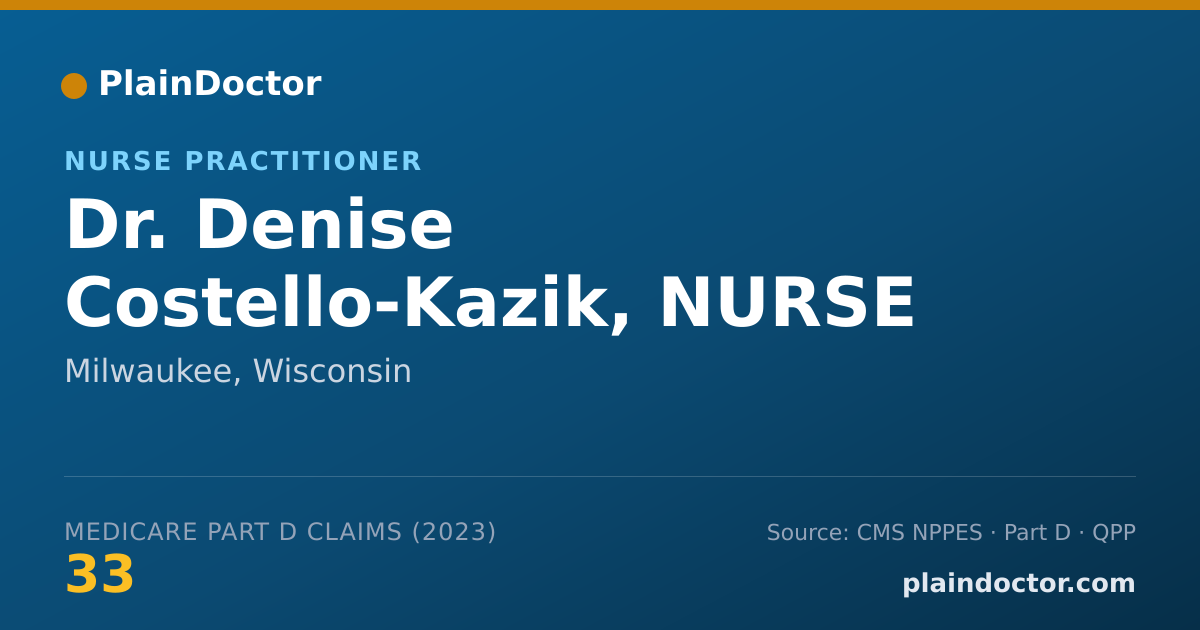 Shareable card for Denise Costello-Kazik, NURSE PRACTITIONER - Nurse Practitioner, Milwaukee, WI