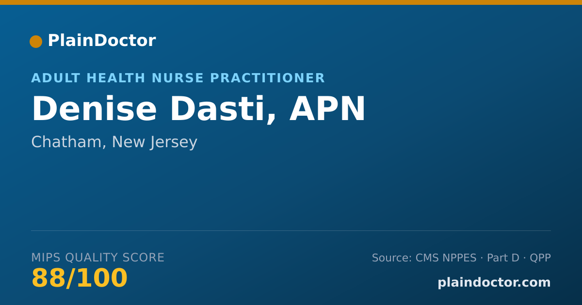 Shareable card for Denise Dasti, APN - Adult Health Nurse Practitioner, Chatham, NJ