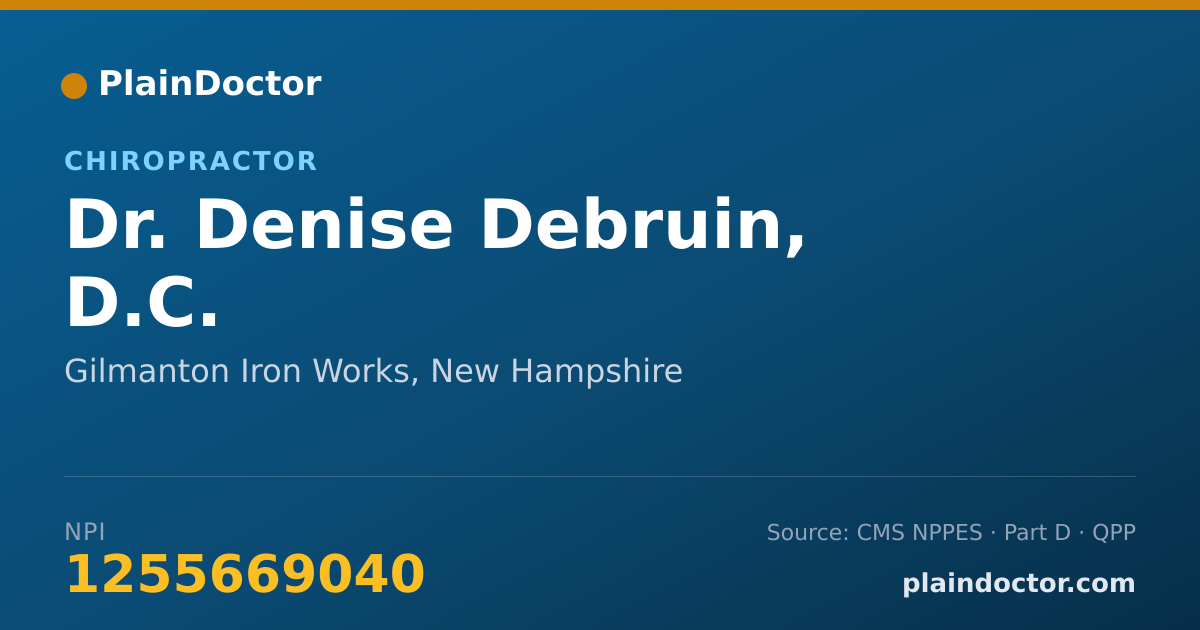Shareable card for Denise Debruin, D.C. - Chiropractor, Gilmanton Iron Works, NH