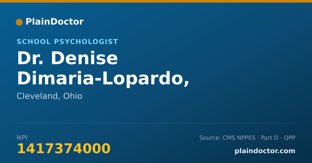 Shareable card for Denise Dimaria-Lopardo, PSY.S. - School Psychologist, Cleveland, OH