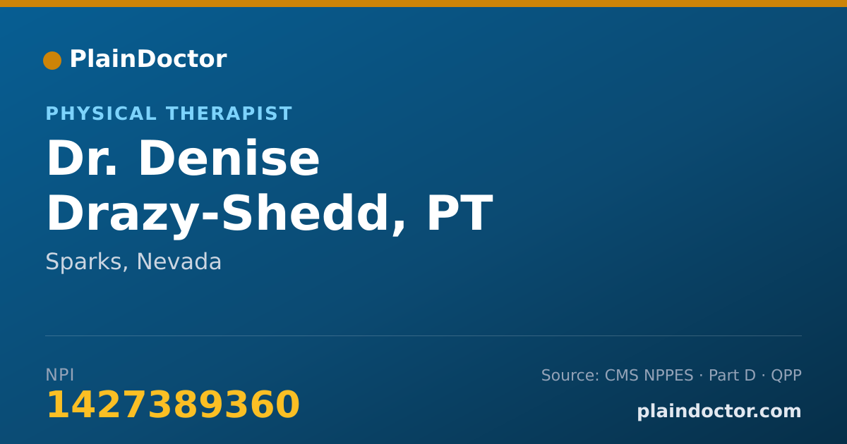 Shareable card for Denise Drazy-Shedd, PT - Physical Therapist, Sparks, NV