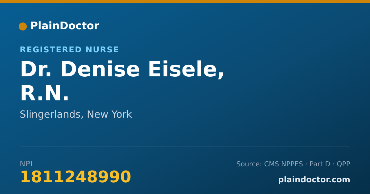 Shareable card for Denise Eisele, R.N. - Registered Nurse, Slingerlands, NY