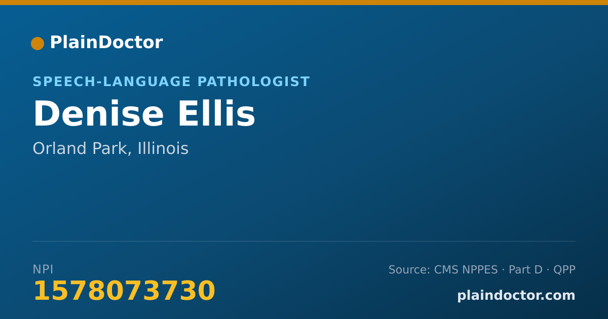 Shareable card for Denise Ellis - Speech-Language Pathologist, Orland Park, IL