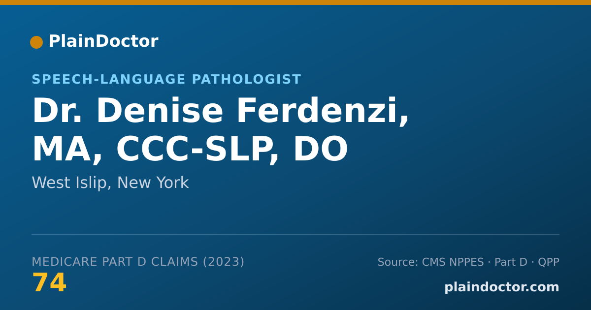 Shareable card for Denise Ferdenzi, MA, CCC-SLP, DO - Speech-Language Pathologist, West Islip, NY