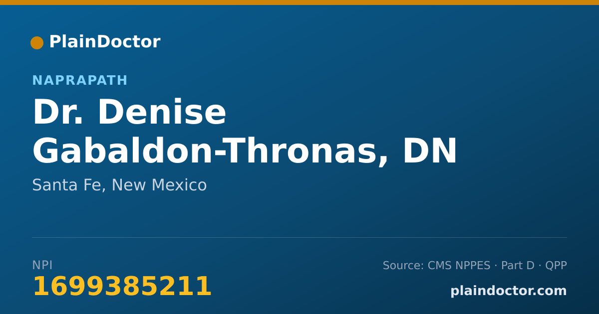 Shareable card for Denise Gabaldon-Thronas, DN - Naprapath, Santa Fe, NM