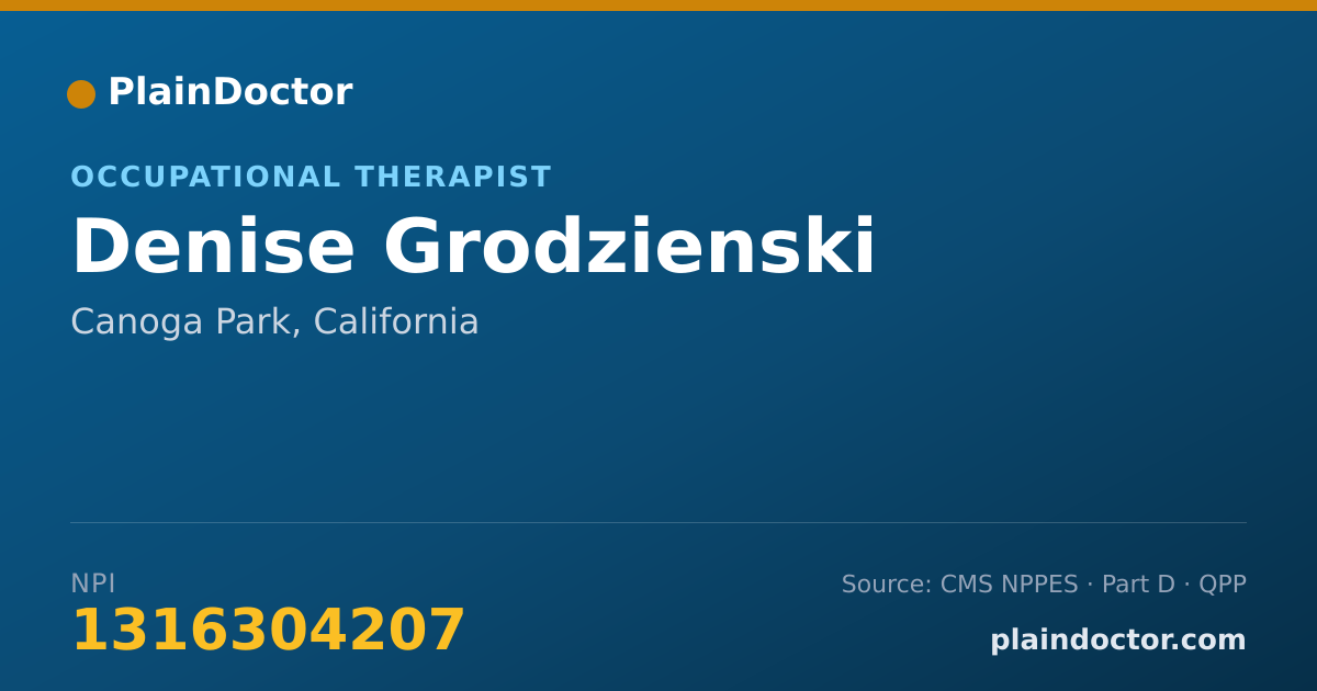 Shareable card for Denise Grodzienski - Occupational Therapist, Canoga Park, CA