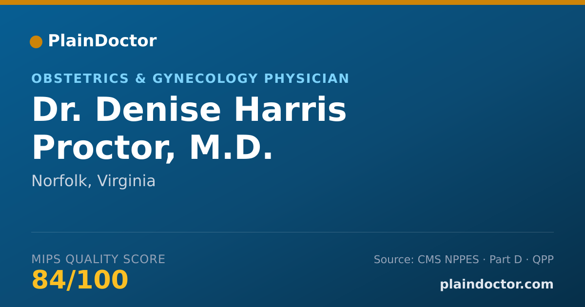 Shareable card for Denise Harris Proctor, M.D. - Obstetrics & Gynecology Physician, Norfolk, VA