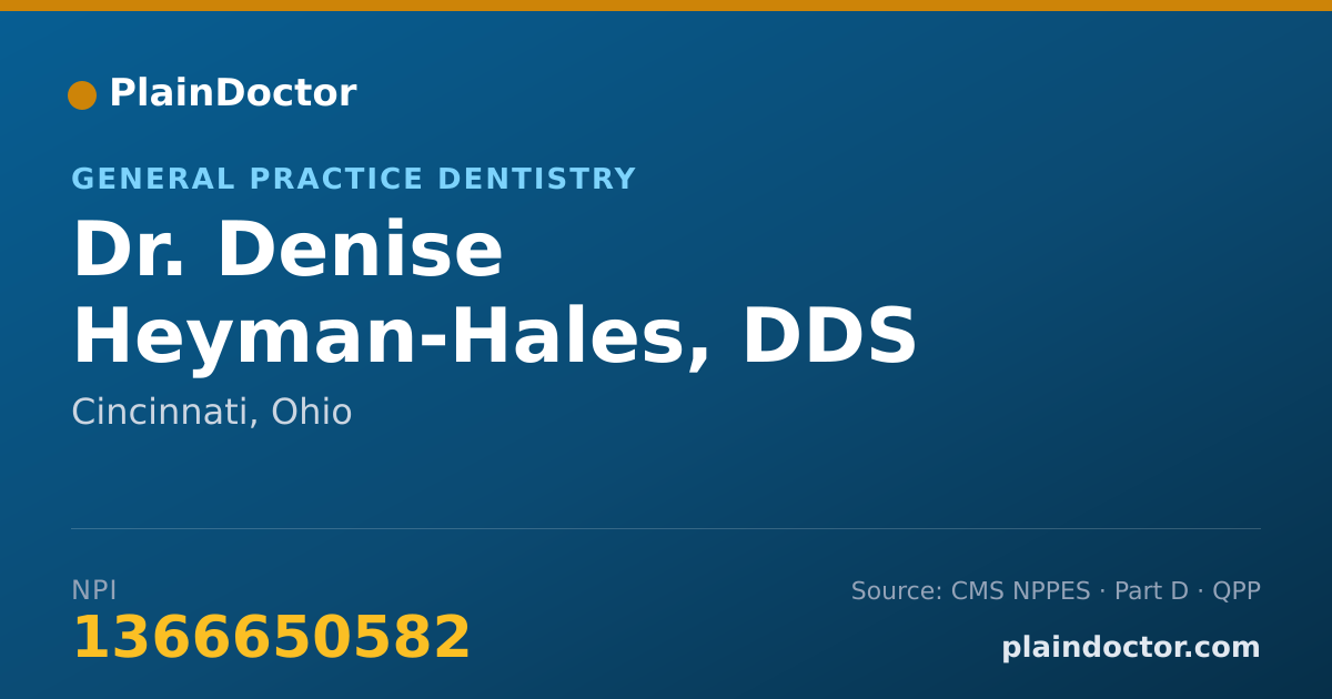 Shareable card for Denise Heyman-Hales, DDS - General Practice Dentistry, Cincinnati, OH