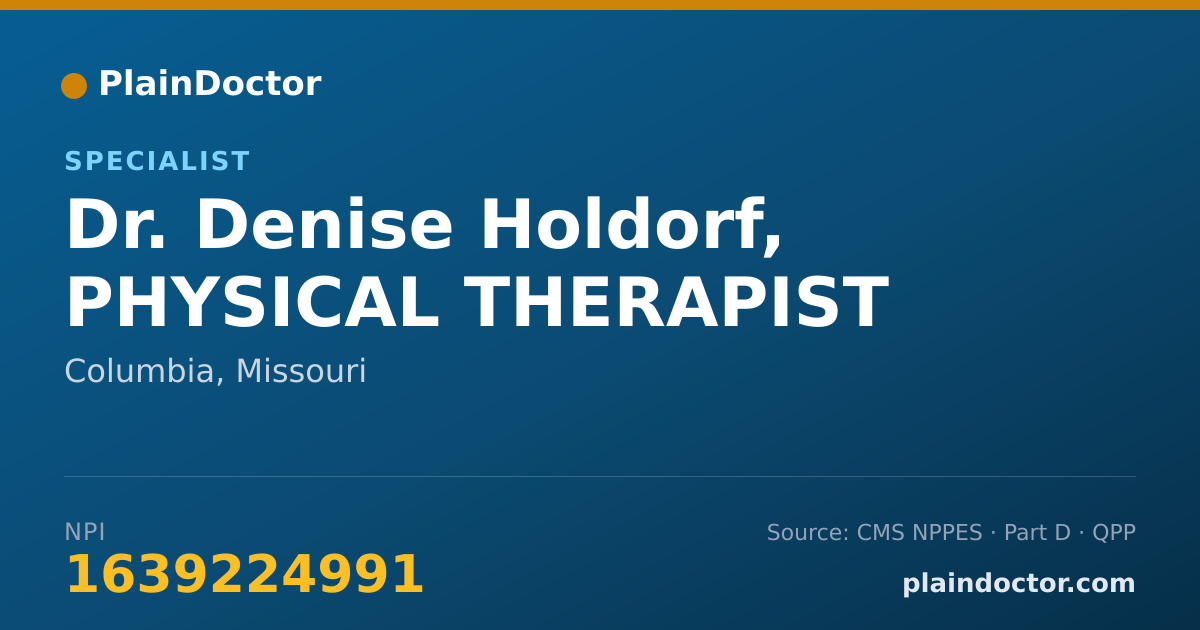 Shareable card for Denise Holdorf, PHYSICAL THERAPIST - Specialist, Columbia, MO
