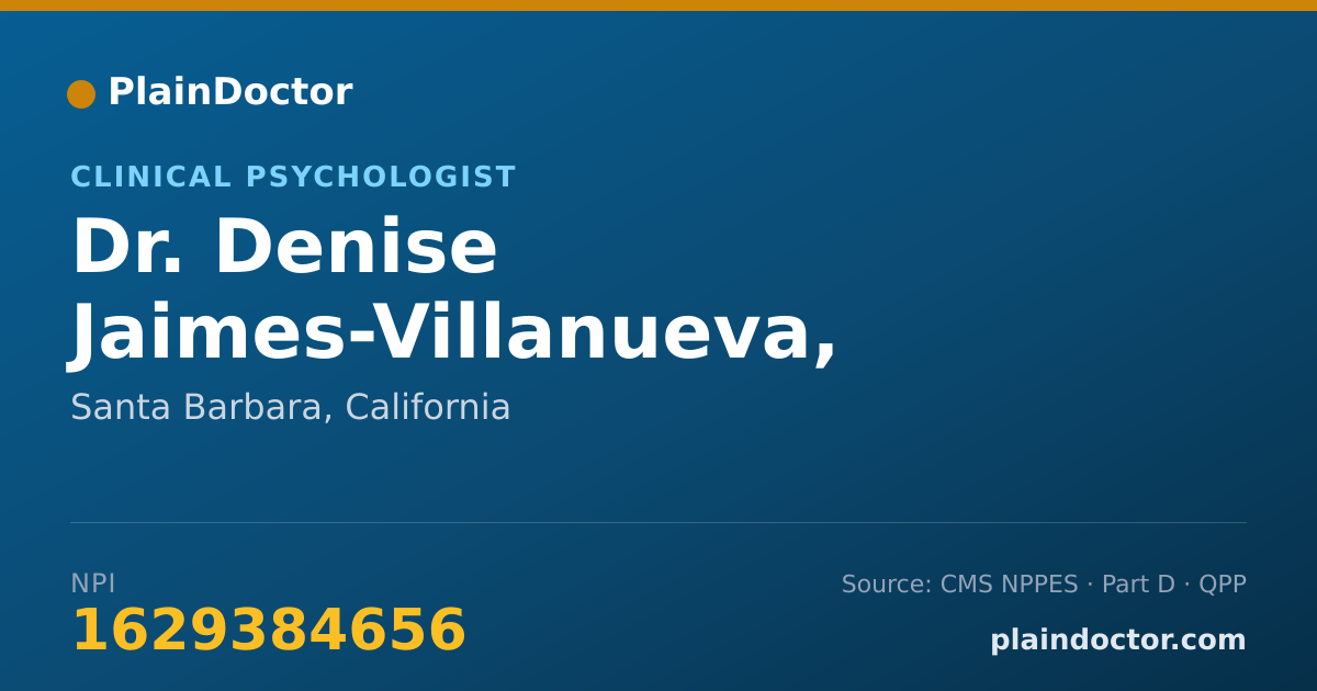 Shareable card for Denise Jaimes-Villanueva, PSYD - Clinical Psychologist, Santa Barbara, CA